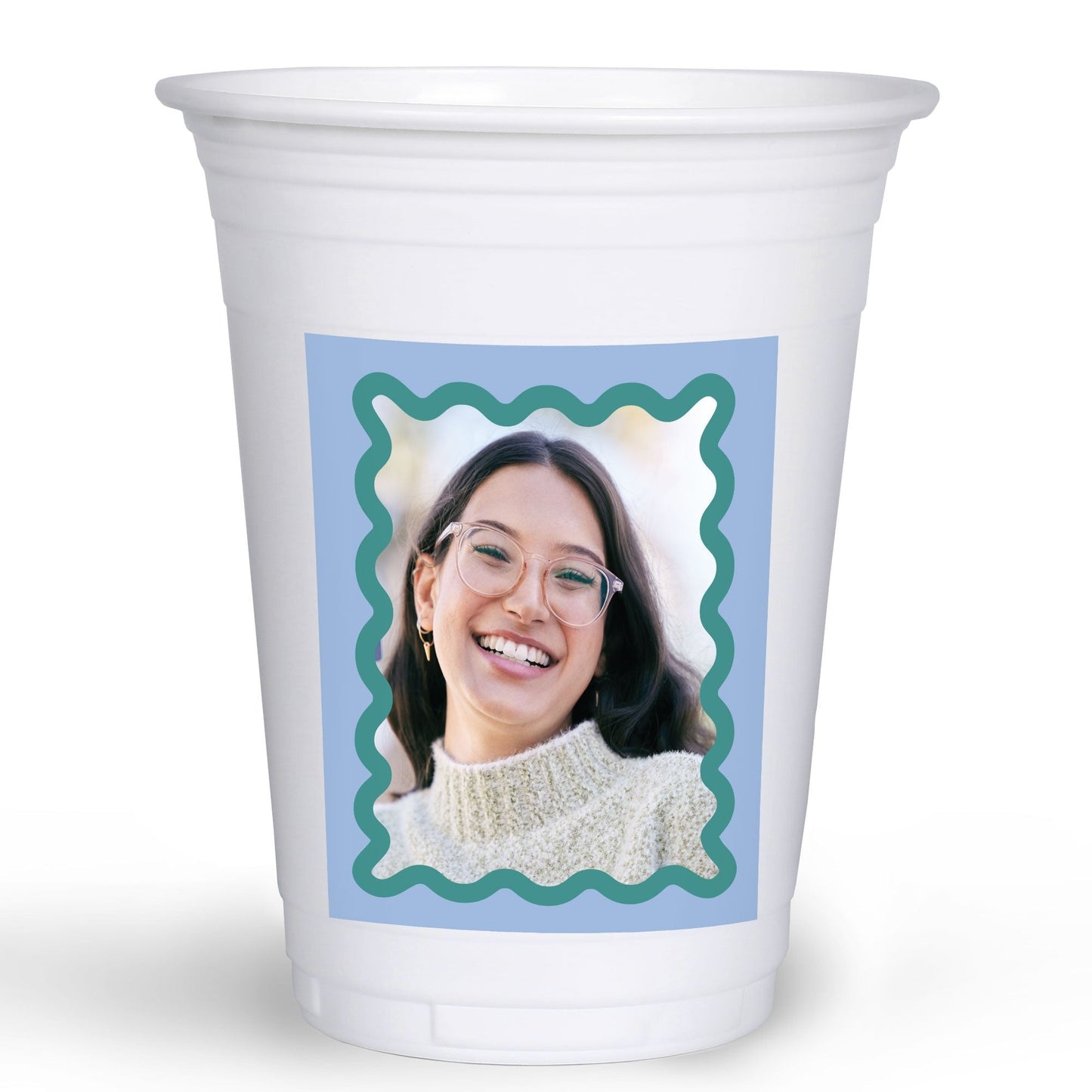 Custom Photo Party Cups - Wavy - 16 Ct