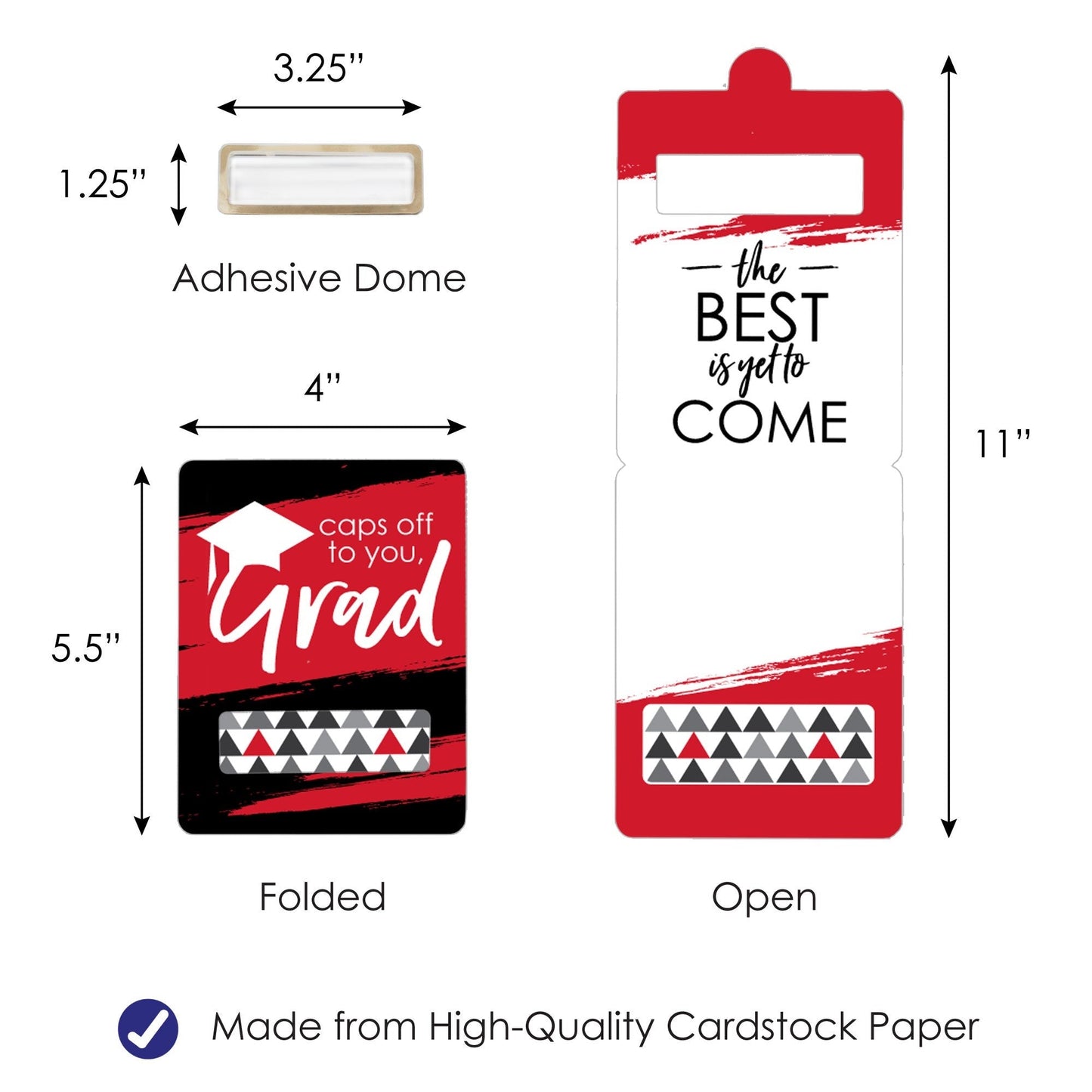 Best Is Yet To Come Assorted Grad - DIY Graduation Party Cash Holder Gift - Funny Money Cards - Set of 6