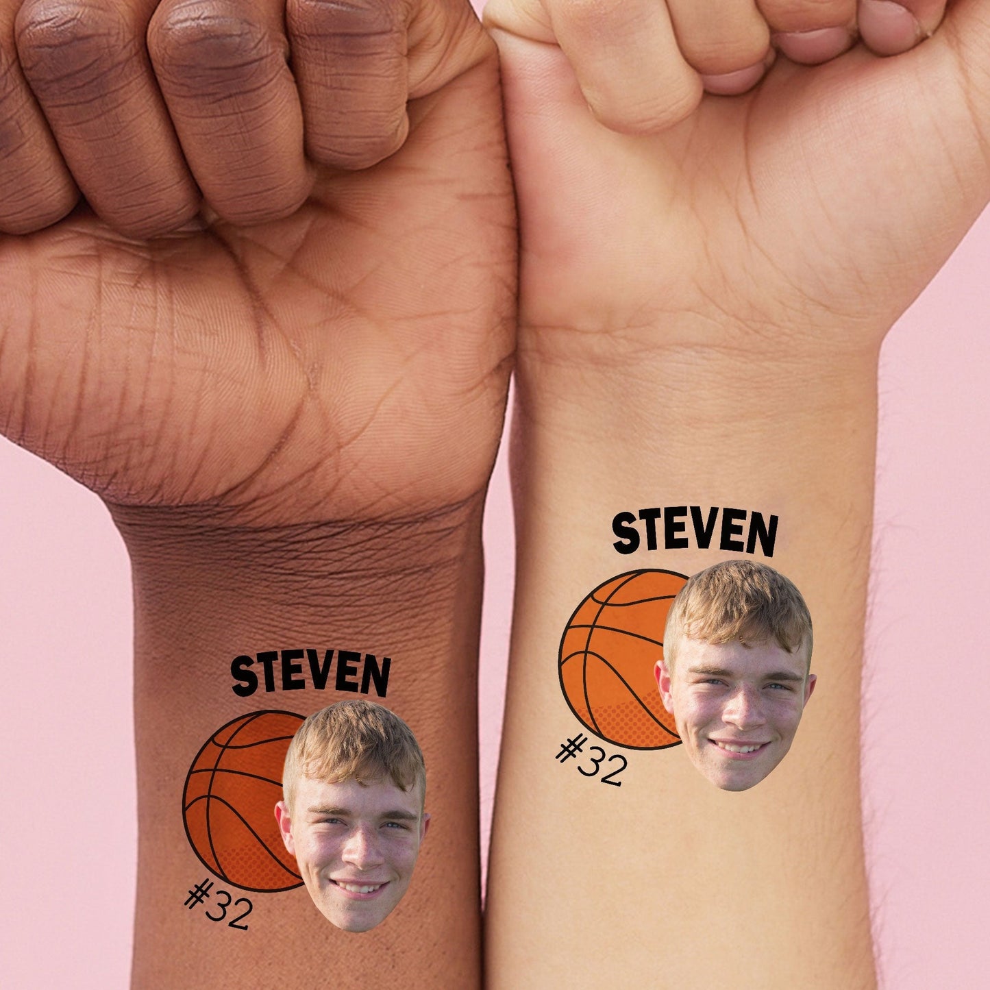 Custom Photo Basketball Temporary Tattoos - 12 Ct