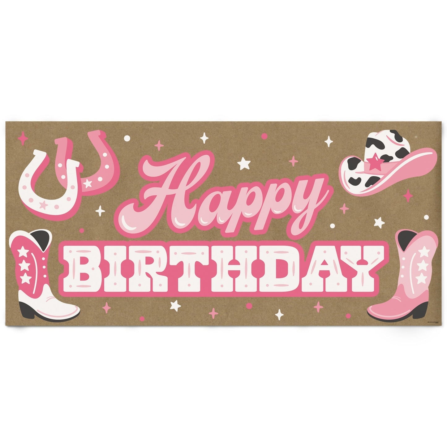 Rodeo Cowgirl Birthday Kraft Banner