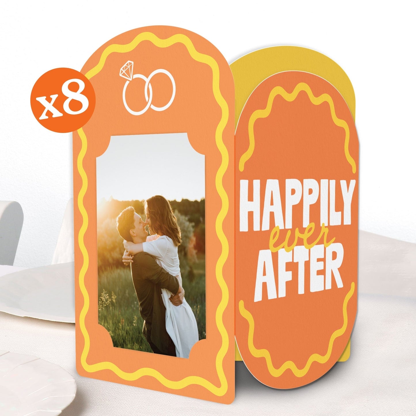 Wavy Bridal Photo Centerpieces - 8 Ct