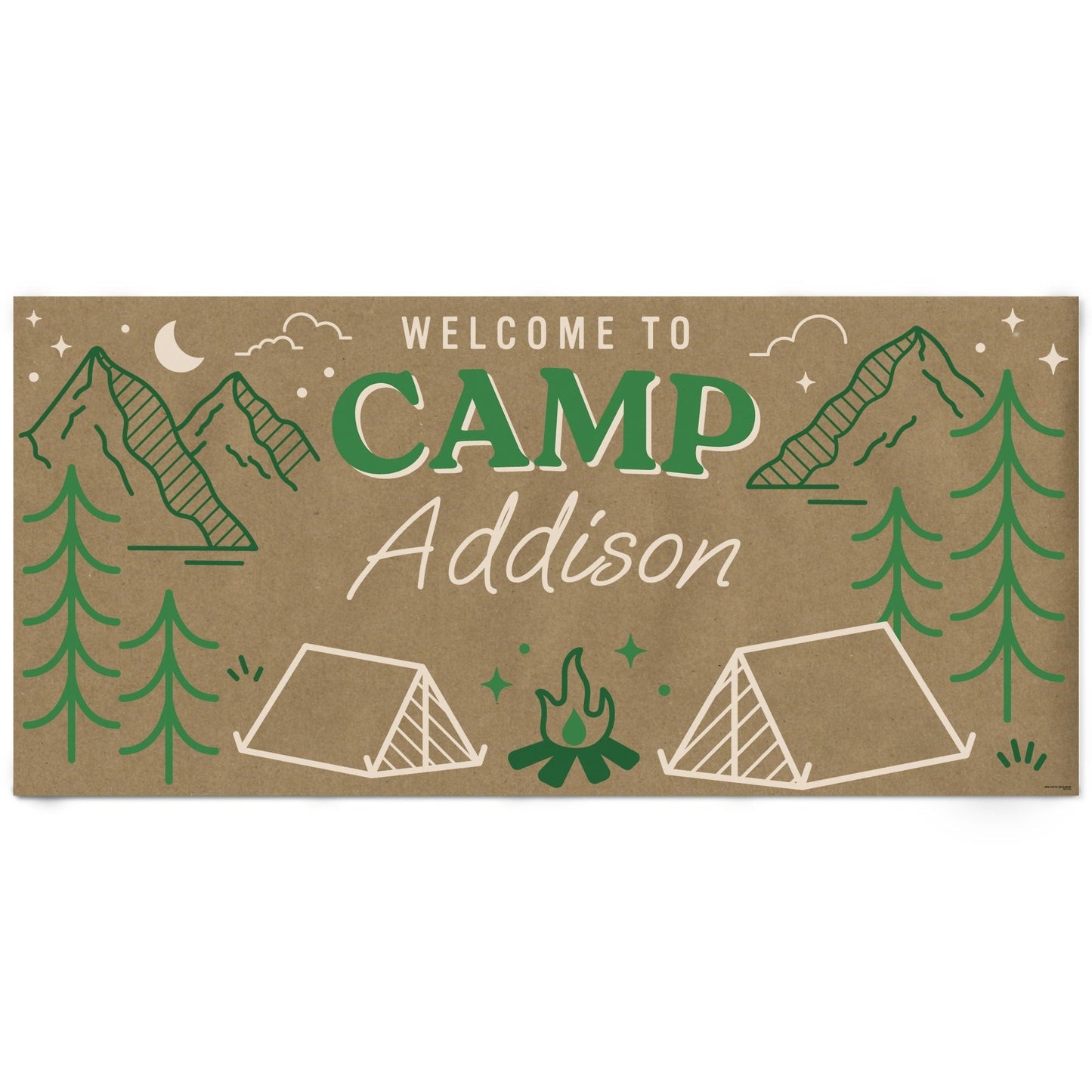 Custom Text Camp Bachelorette Kraft Banner