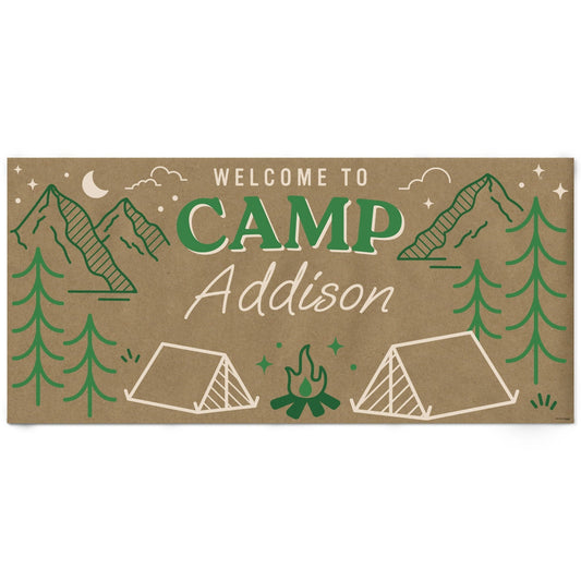 Custom Text Camp Bachelorette Kraft Banner