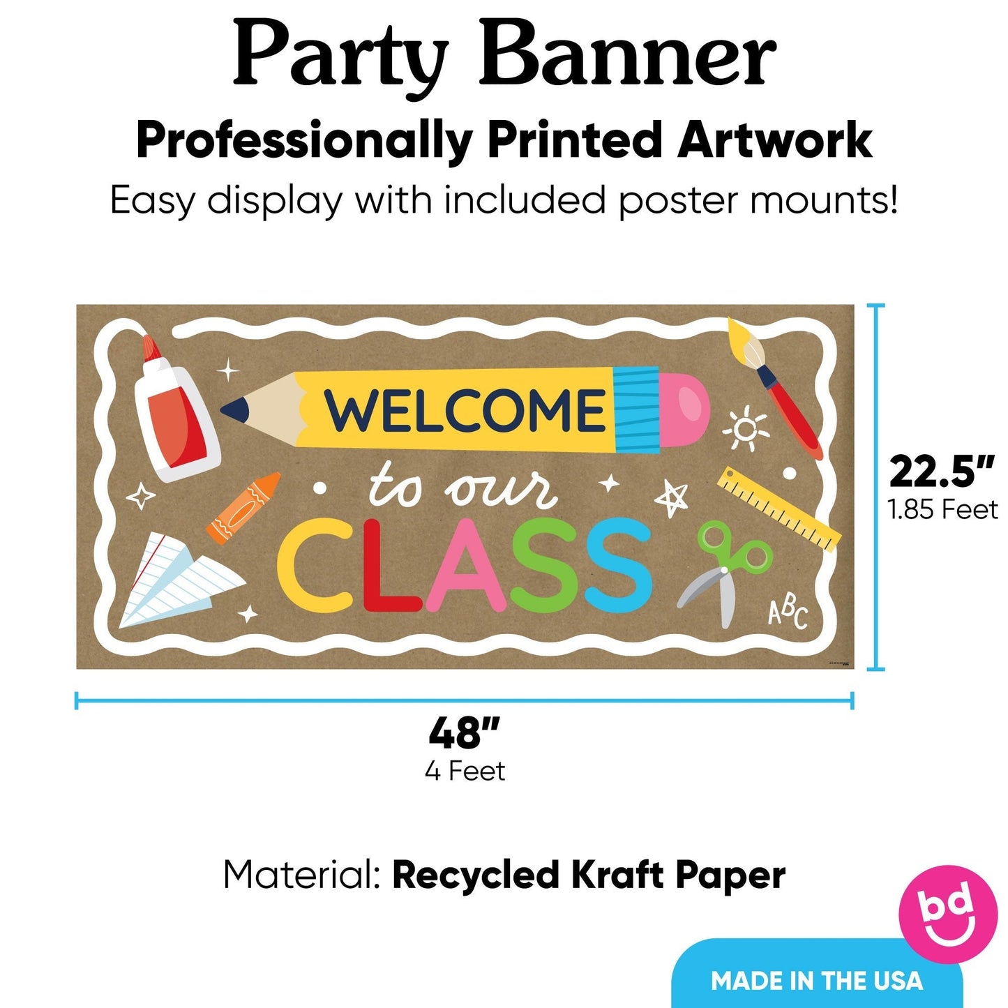 School Supplies Kraft Banner