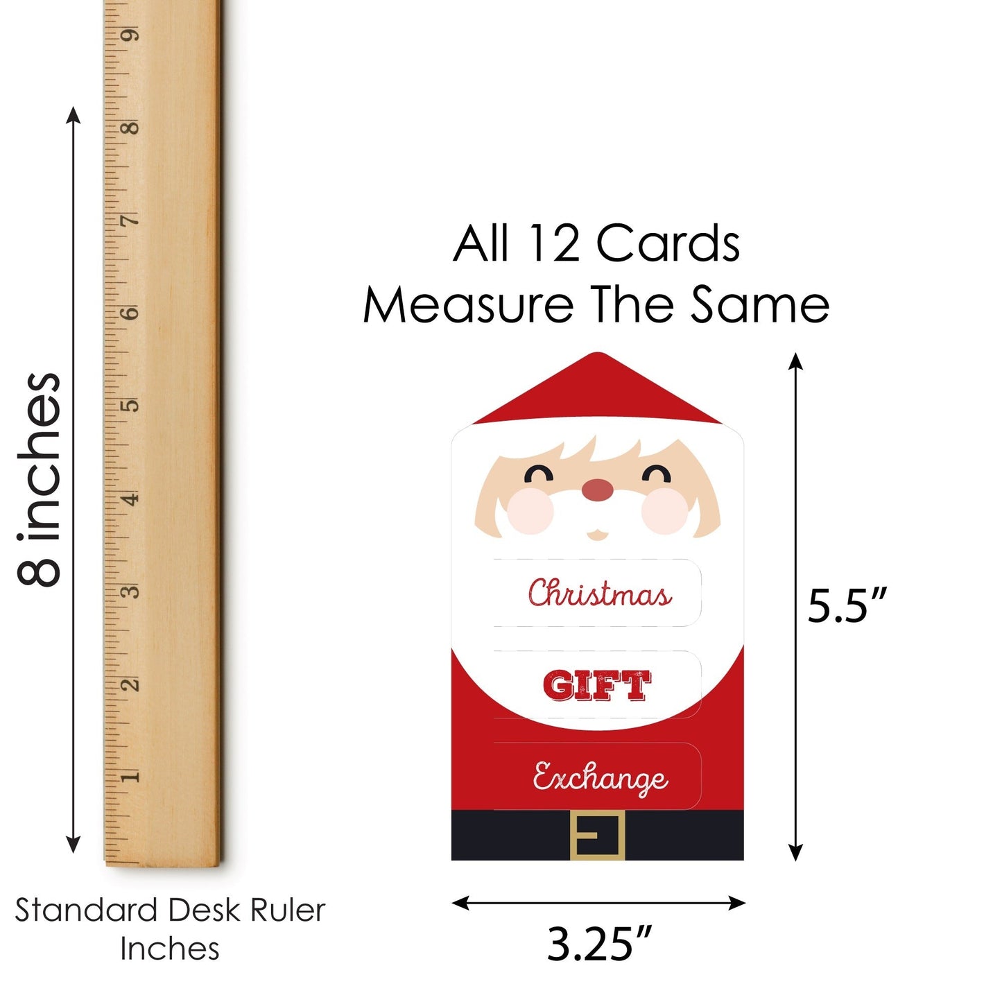 Jolly Santa Claus - Christmas Party Game Pickle Cards - White Elephant Gift Exchange Pull Tabs - Set of 12