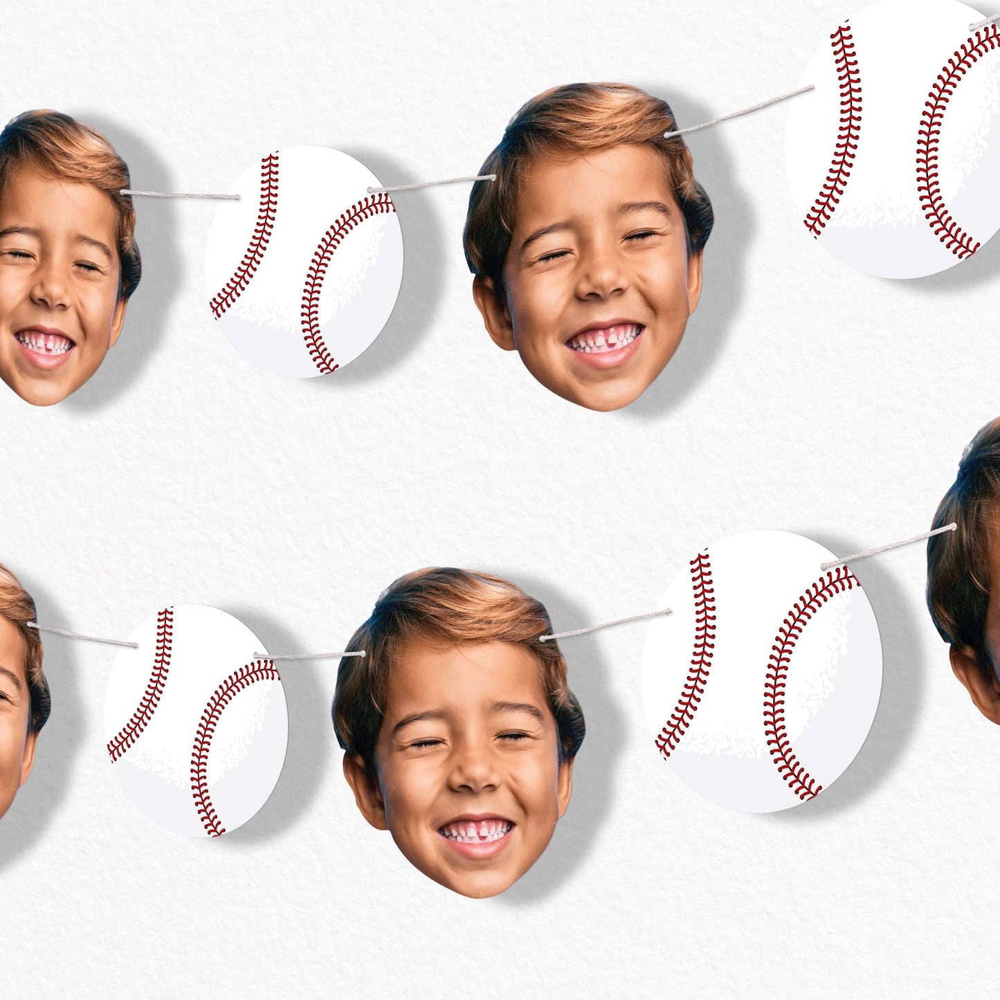Custom Face Baseball Garland Banner