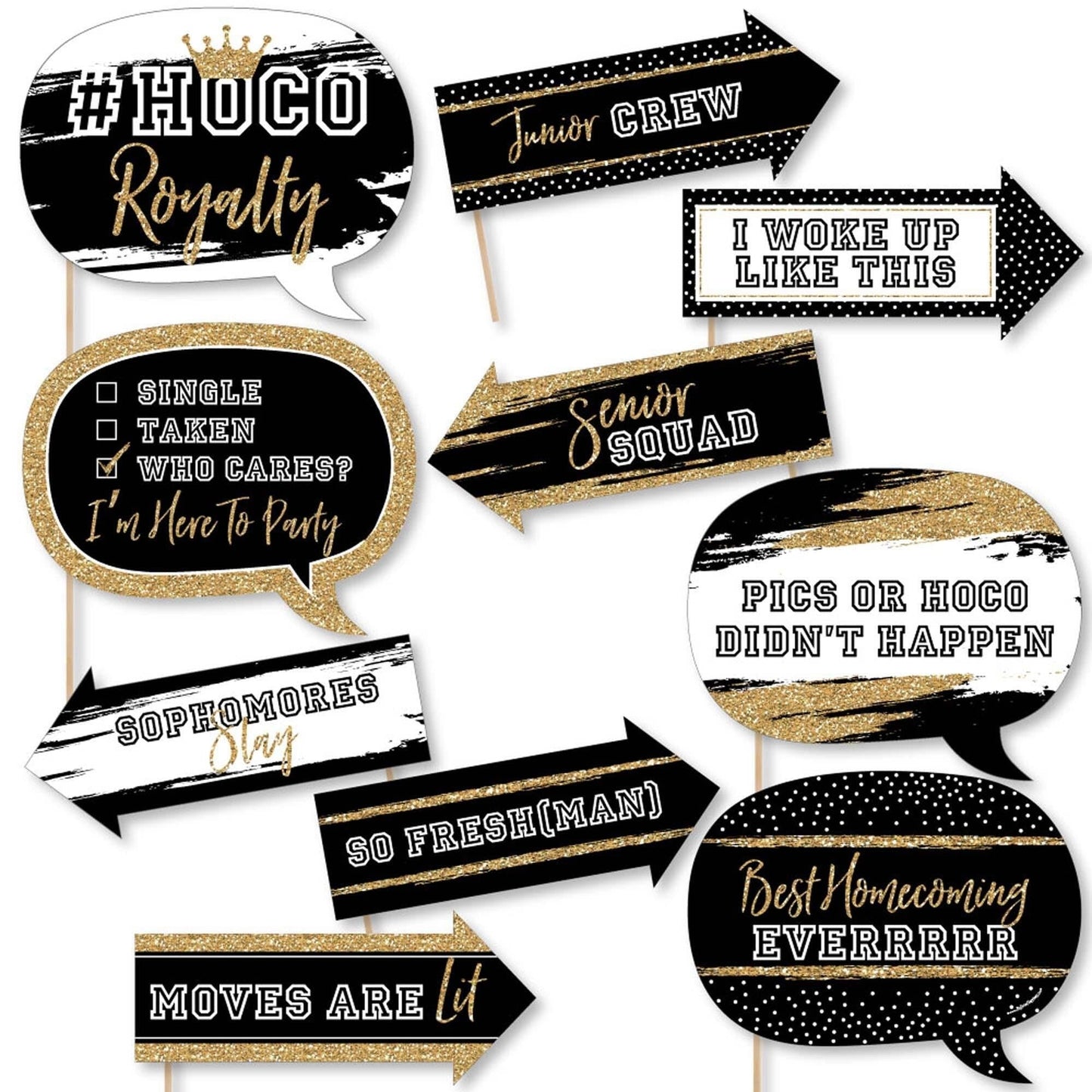 Funny HOCO Dance - Homecoming 10 Piece Photo Booth Props Kit