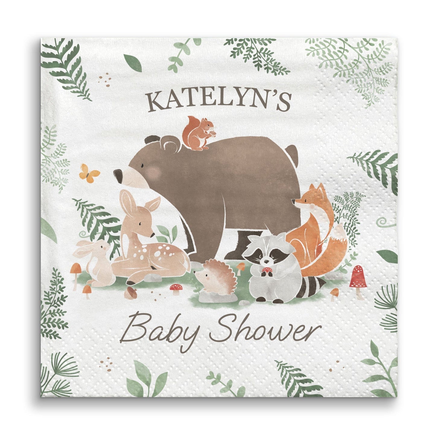 Custom Text Napkins - Woodland Animals