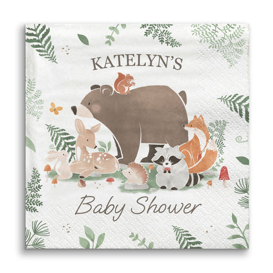 Custom Text Napkins - Woodland Animals