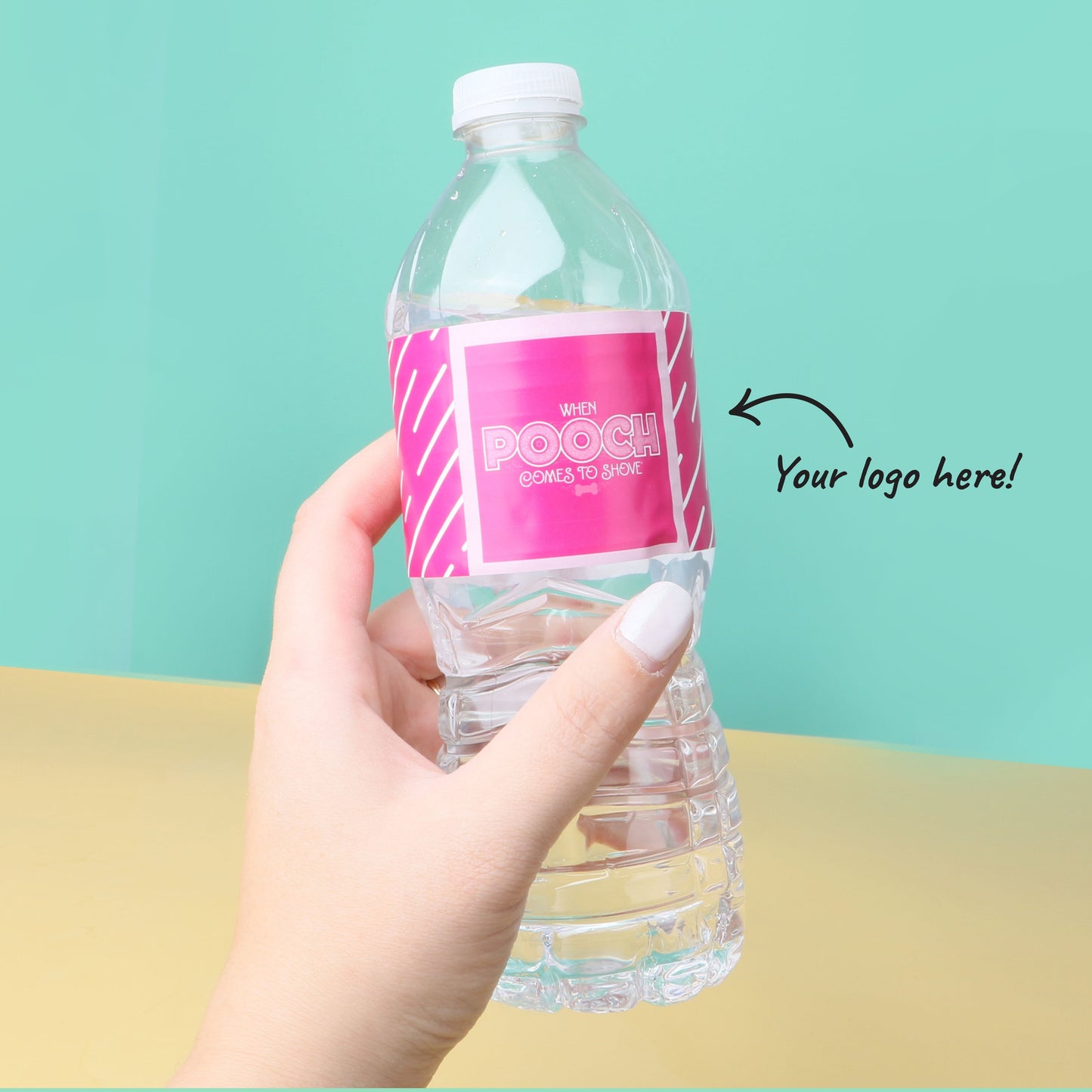 Custom Logo Water Bottle Labels - Personalized Branded Business Party Decorations - Set of 20 Stickers