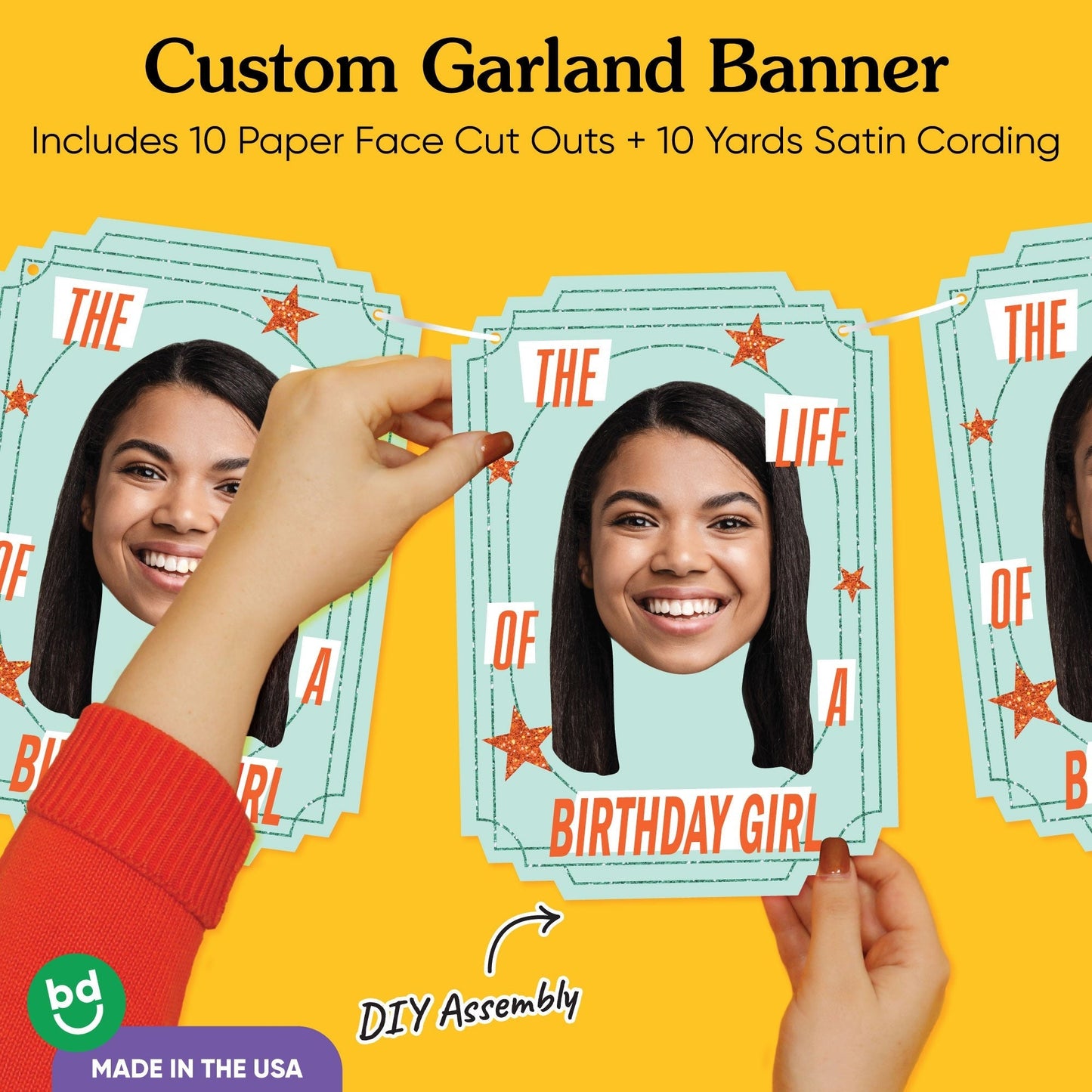 Custom Face Garland Banner - The Life of a Party