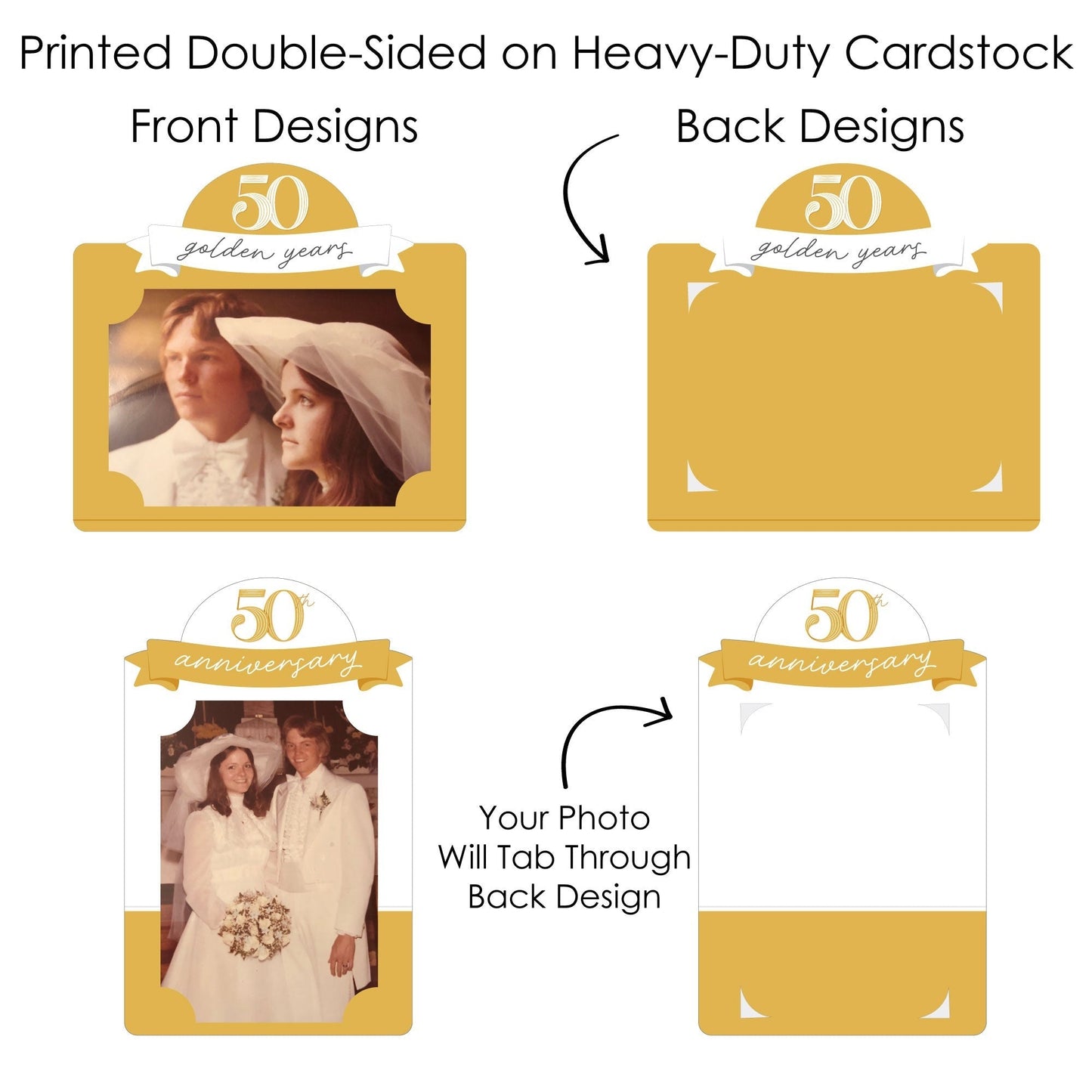 50th Wedding Anniversary Photo Table Toppers - 15 Pc