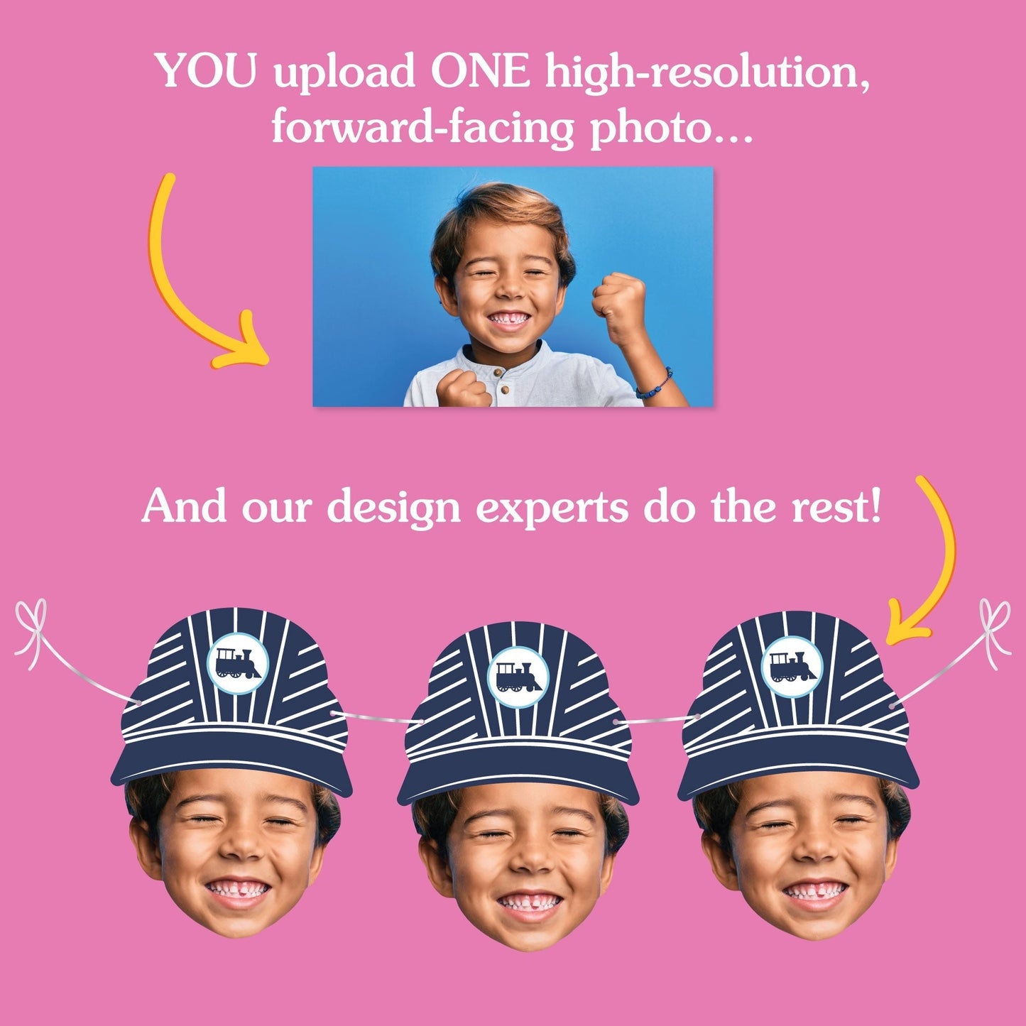 Custom Face Train Garland Banner