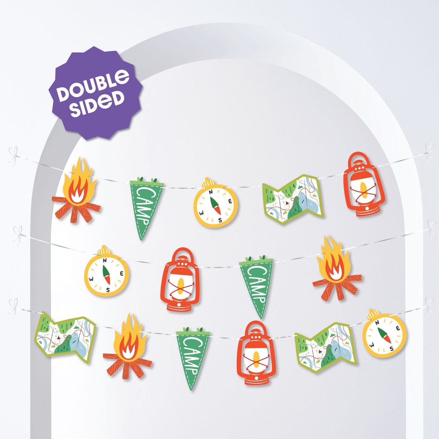Camping Garland Banner - 15 Pc