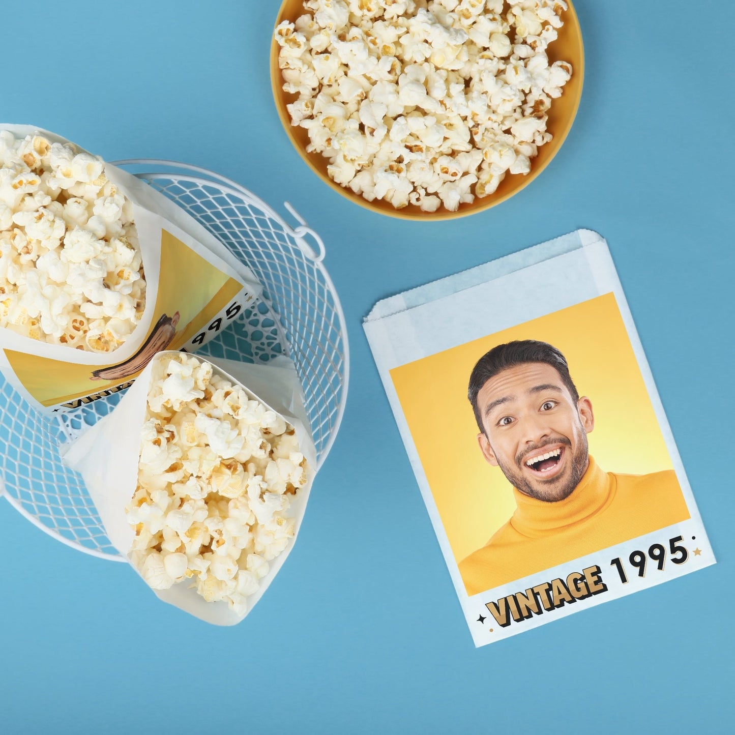 Custom Photo Paper Treat Bags - Vintage Birthday