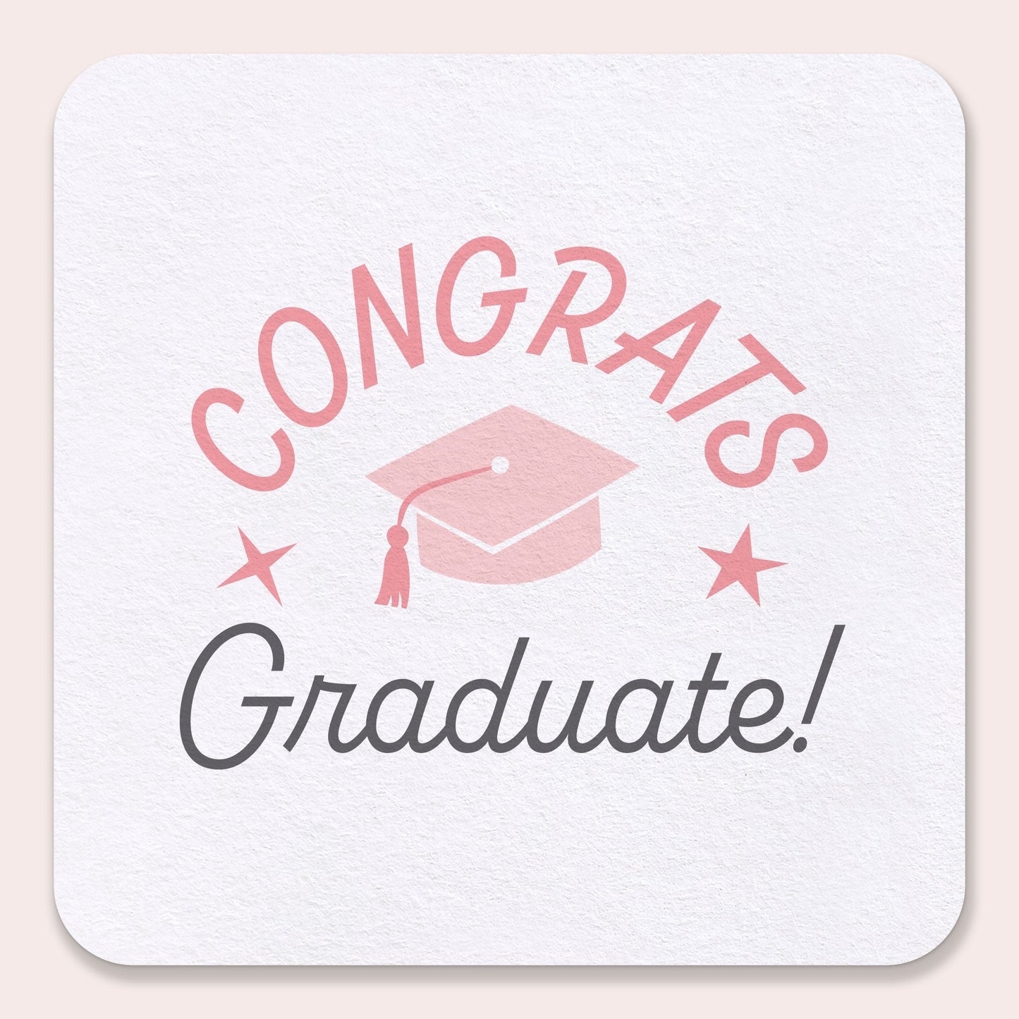Drink Coasters - Pink Congrats Graduate - 25 Ct
