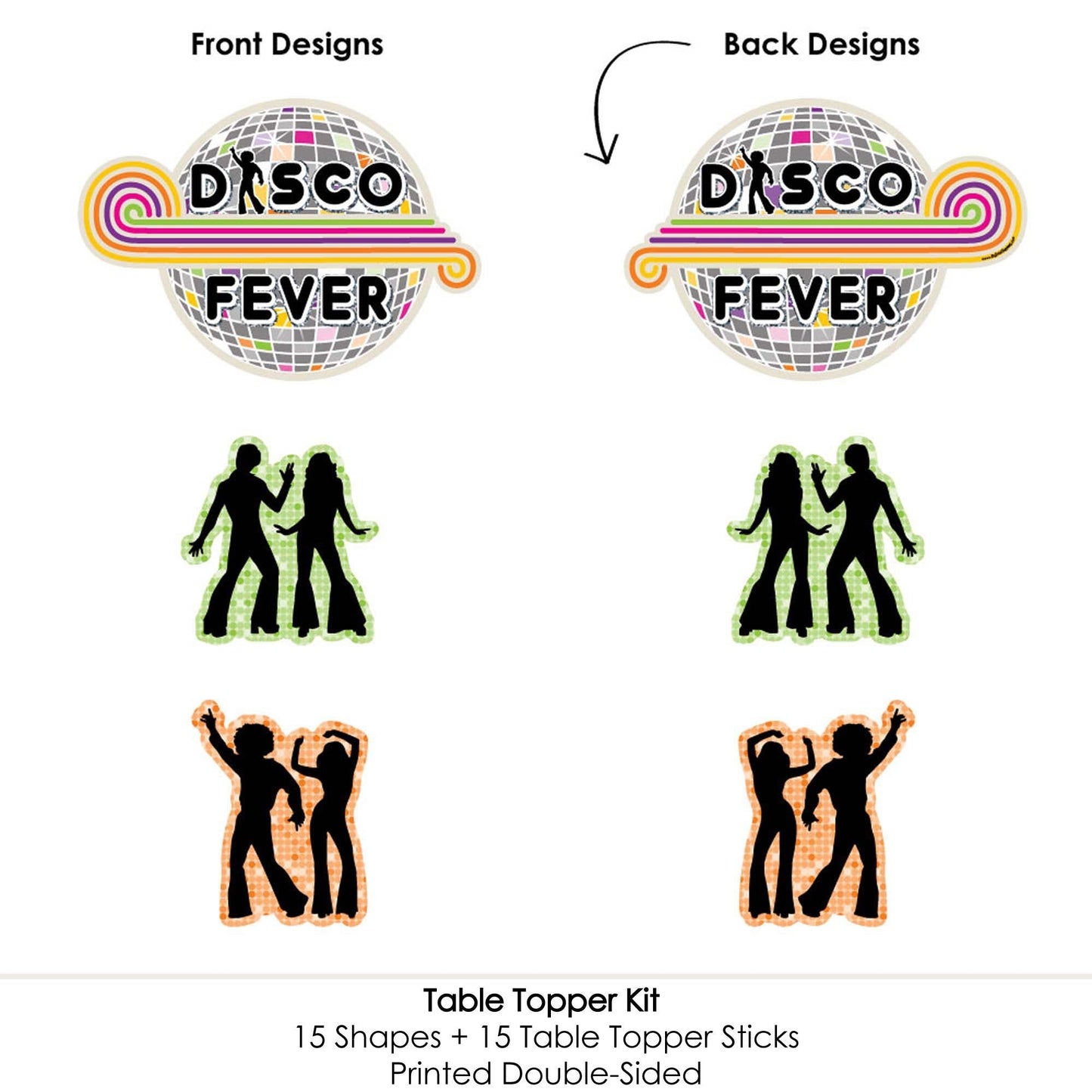 70's Disco - 1970s Disco Fever Party Centerpiece Sticks - Table Toppers - Set of 15