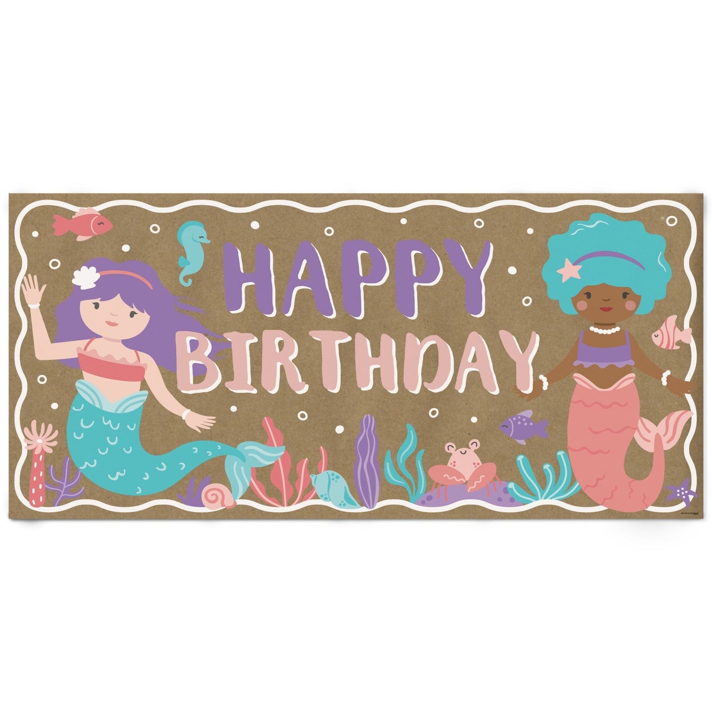Mermaid Birthday Kraft Banner