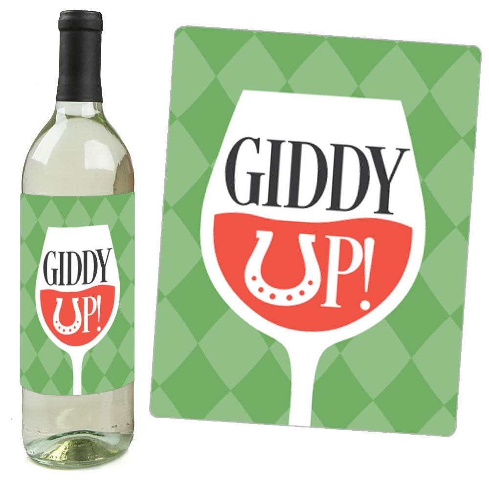 Derby Horse Race Wine Bottle Stickers - 4 Ct