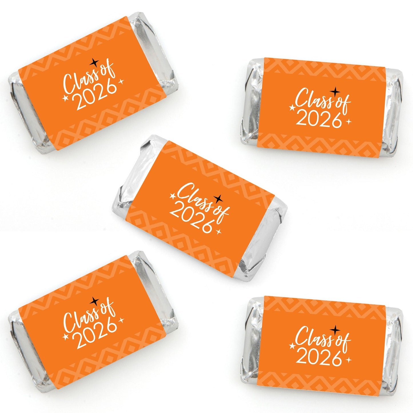 Orange Grad - Best is Yet to Come - Mini Candy Bar Wrapper Stickers - 2026 Orange Graduation Party Small Favors - 40 Count