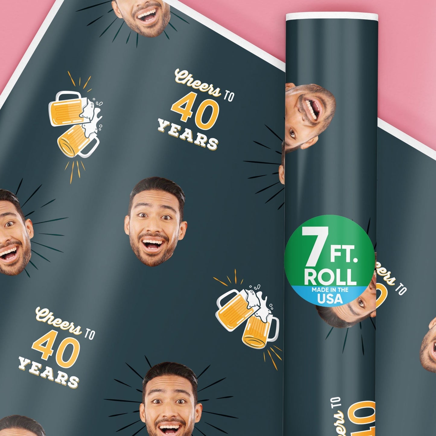 Custom Face Wrapping Paper - Cheers & Beers