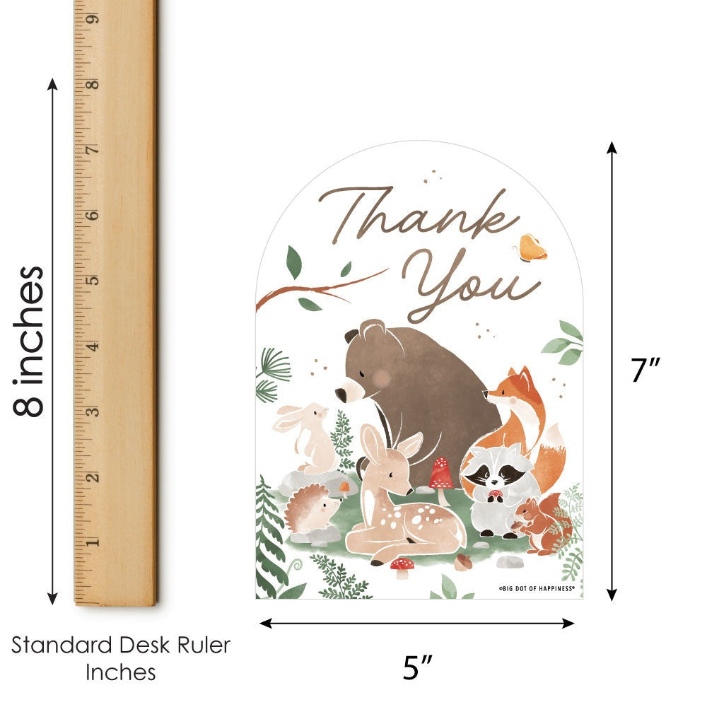Woodland Animals Thank You Cards - 12 Ct