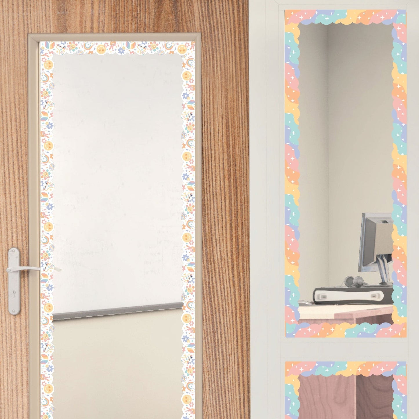 Retro Pastel - Scalloped Classroom Decor - Bulletin Board Borders - 51 Feet