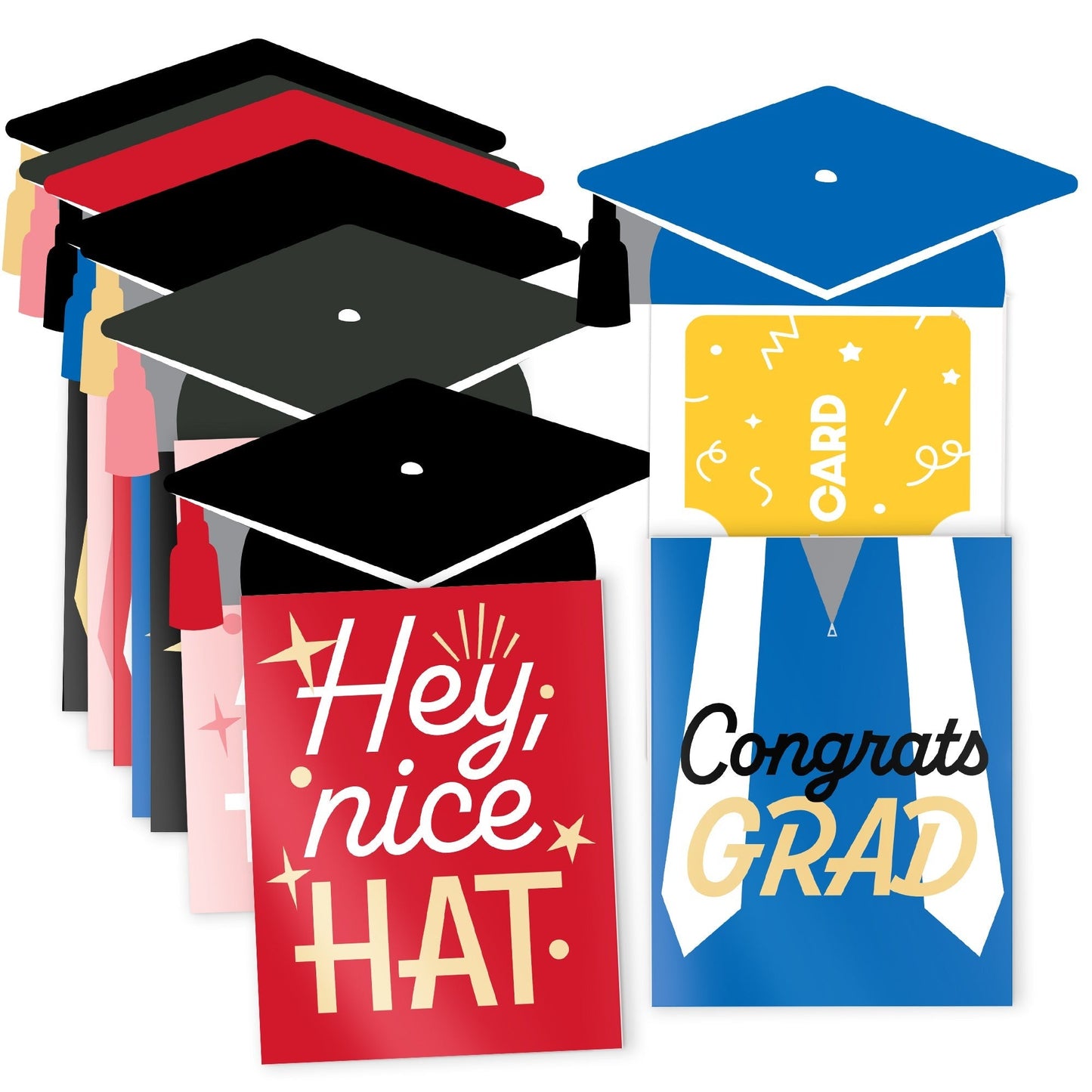 Assorted Cap and Gown Graduation Nifty Gifty Card Holders - 8 Ct