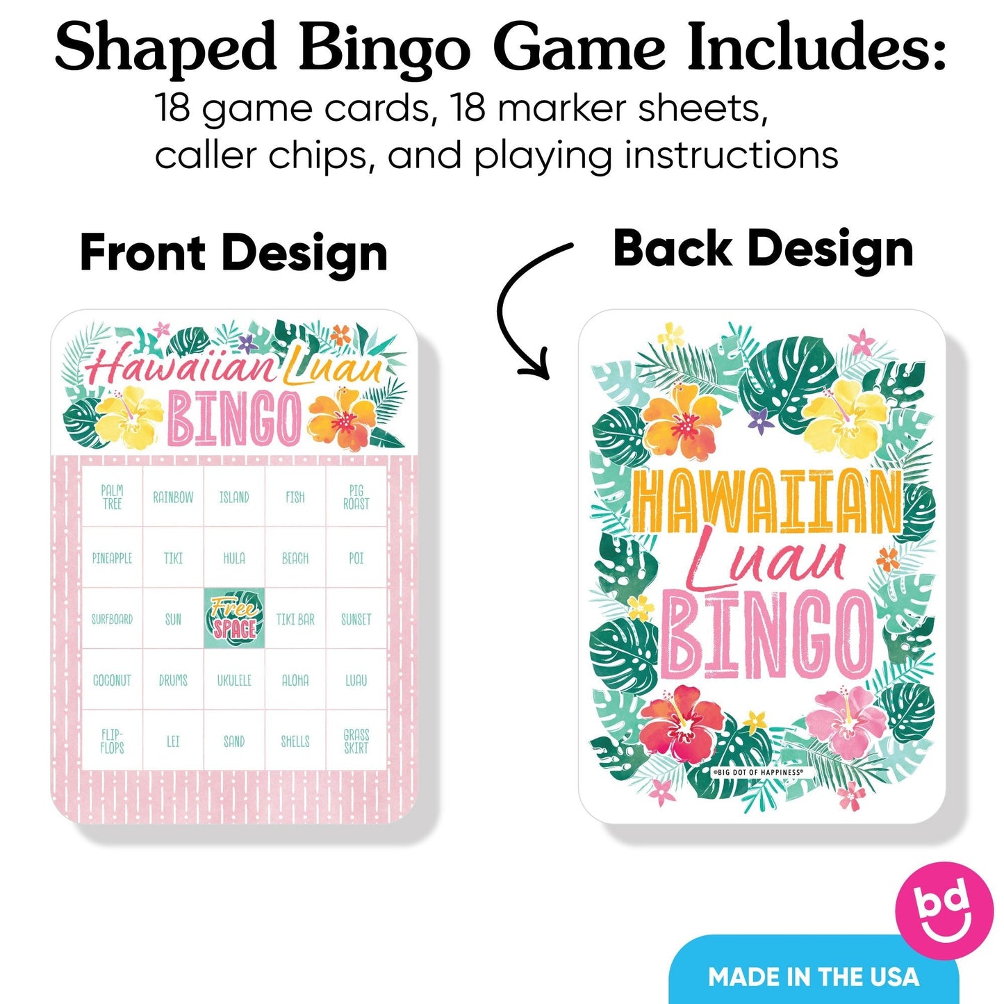 Hawaiian Luau Bingo Game - 18 Ct