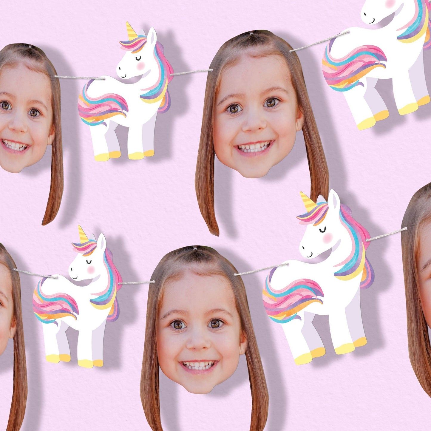 Custom Face Garland Banner - Unicorn