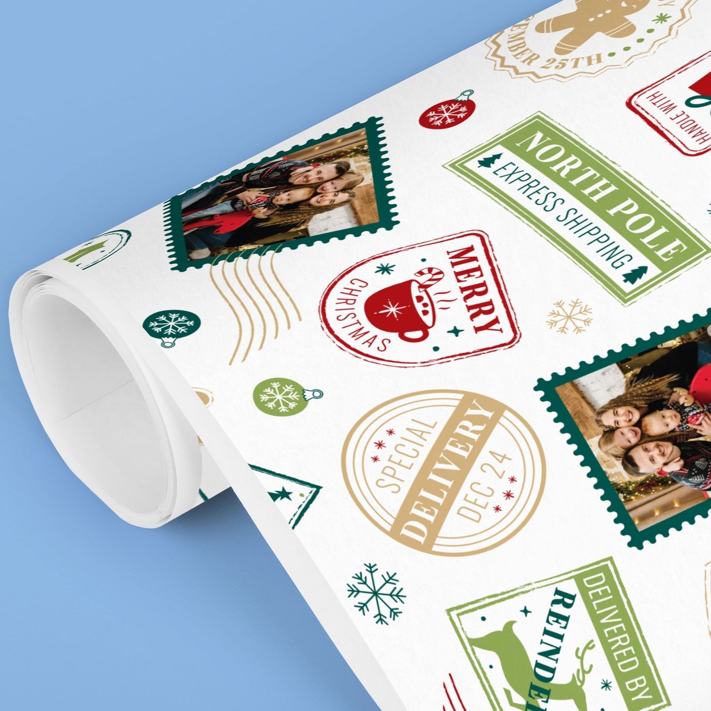 Custom Photo Wrapping Paper - North Pole Special Delivery