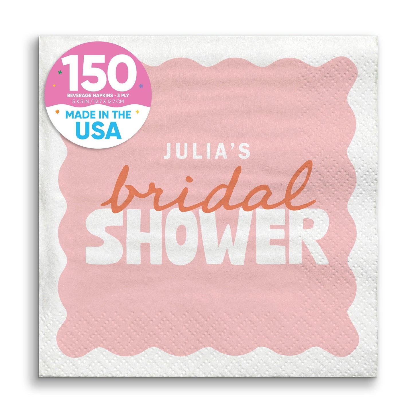 Custom Text Napkins - Wavy Bridal