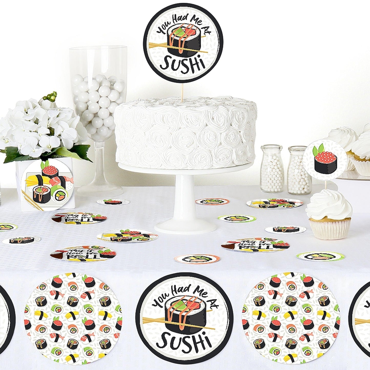 Let's Roll - Sushi - Japanese Party Giant Circle Confetti - Party Decorations - Large Confetti 27 Count