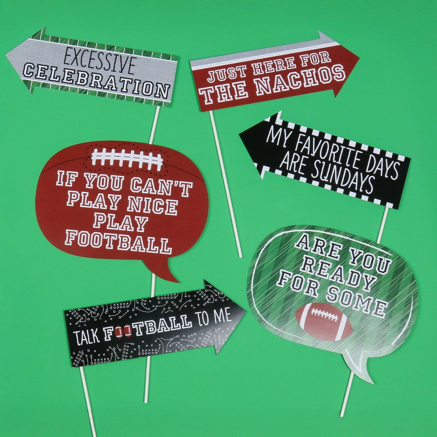 Funny End Zone - Football - 10 Piece Baby Shower or Birthday Party Photo Booth Props Kit