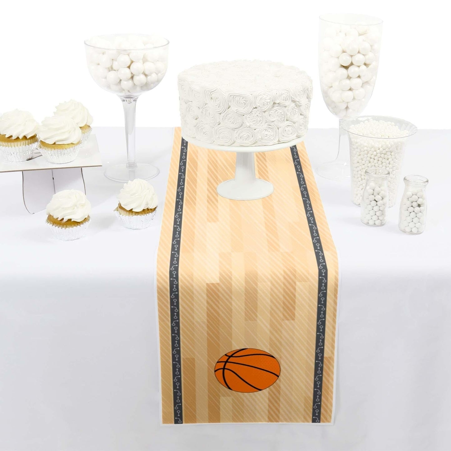 Nothin' But Net - Basketball - Petite Baby Shower or Birthday Party Paper Table Runner - 12" x 60"
