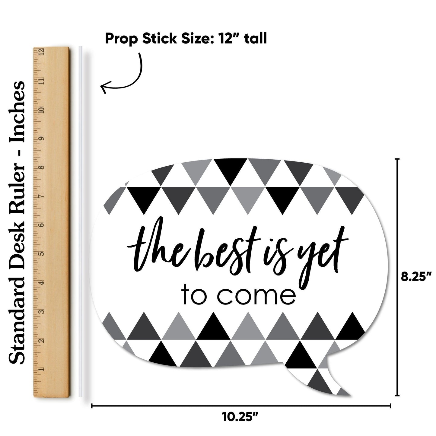 Black and White Grad - 2026 Graduation Party Photo Booth Props Kit - 20 Count