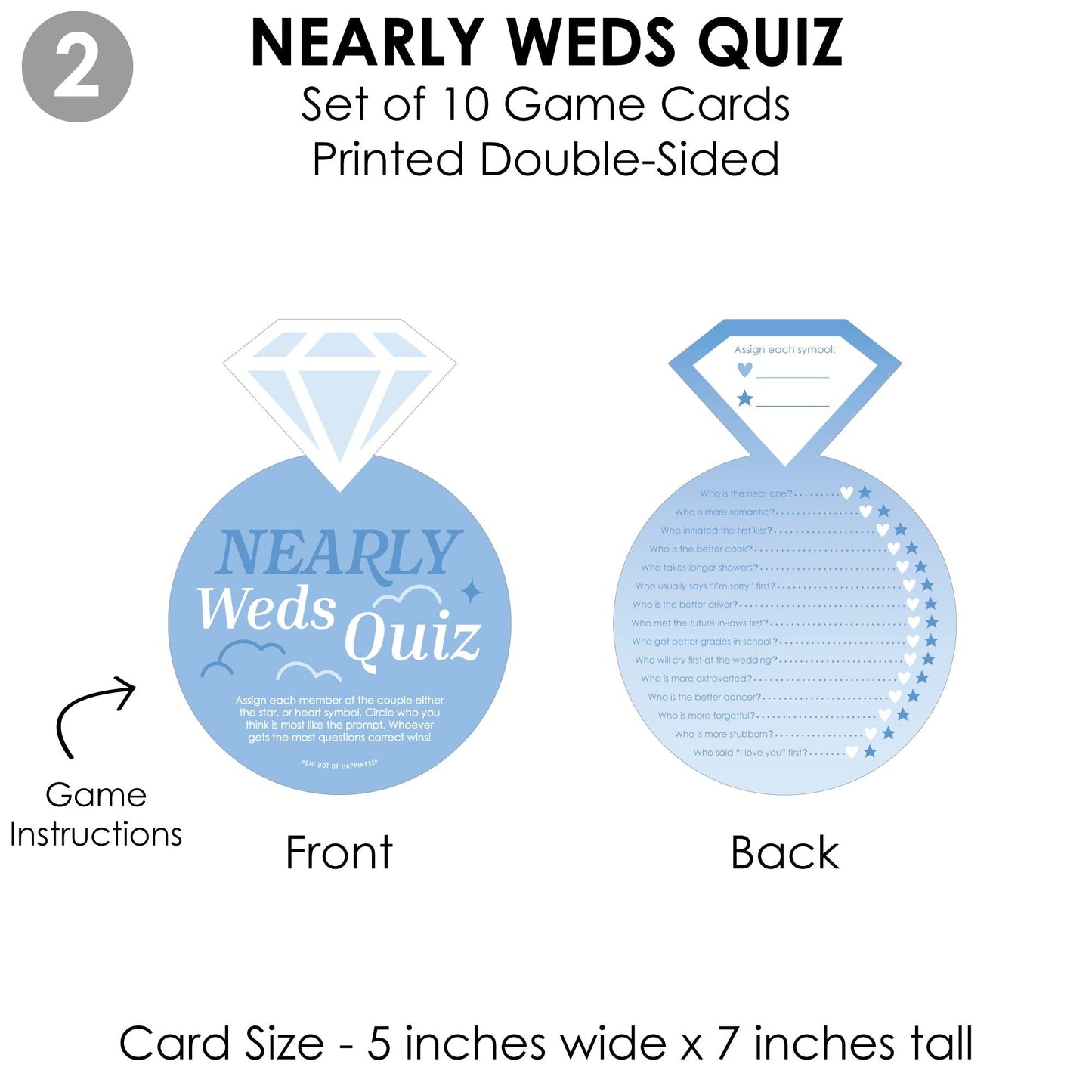 On Cloud 9 - 4 Bridal Shower Games - 10 Cards Each - Who Knows The Bride Best, Bride or Groom Quiz, Whats in Your Purse and Love - Gamerific Bundle