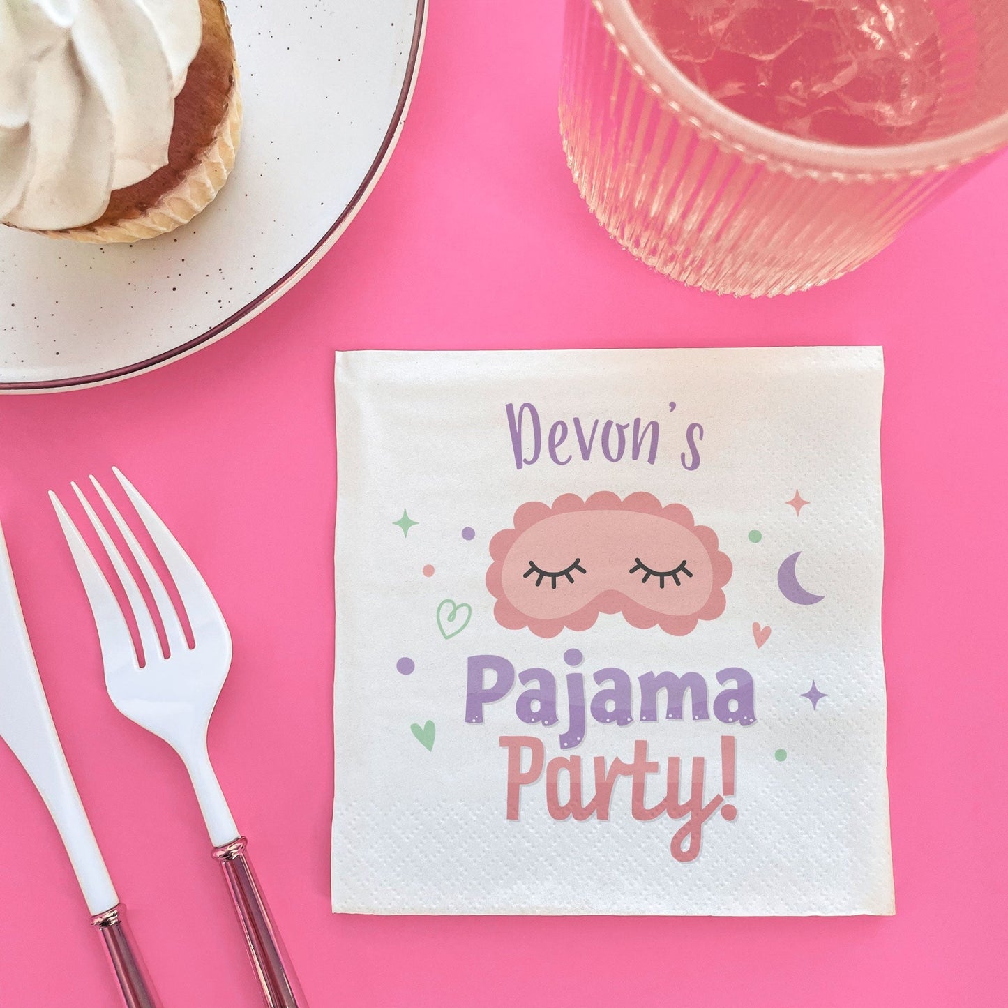Custom Text Napkins - Pajama Party
