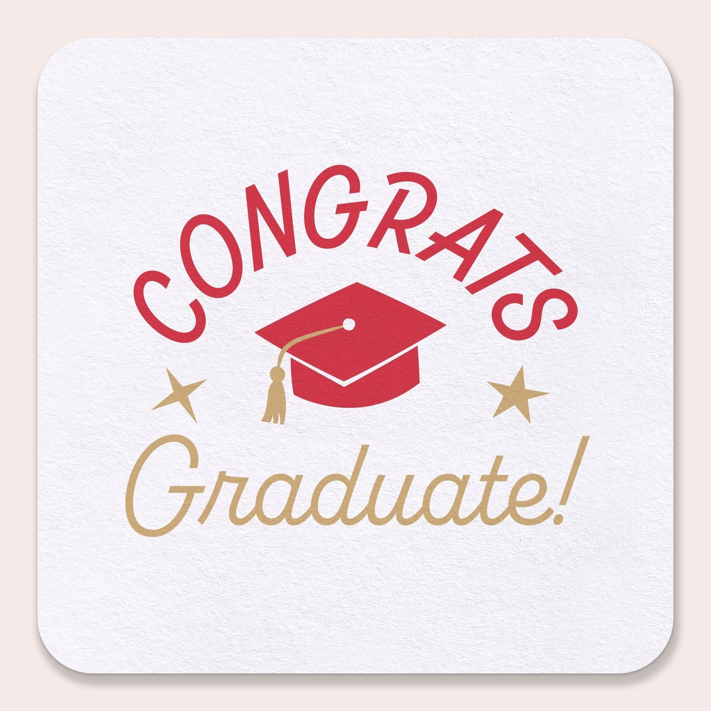 Drink Coasters - Red Congrats Graduate - 25 Ct