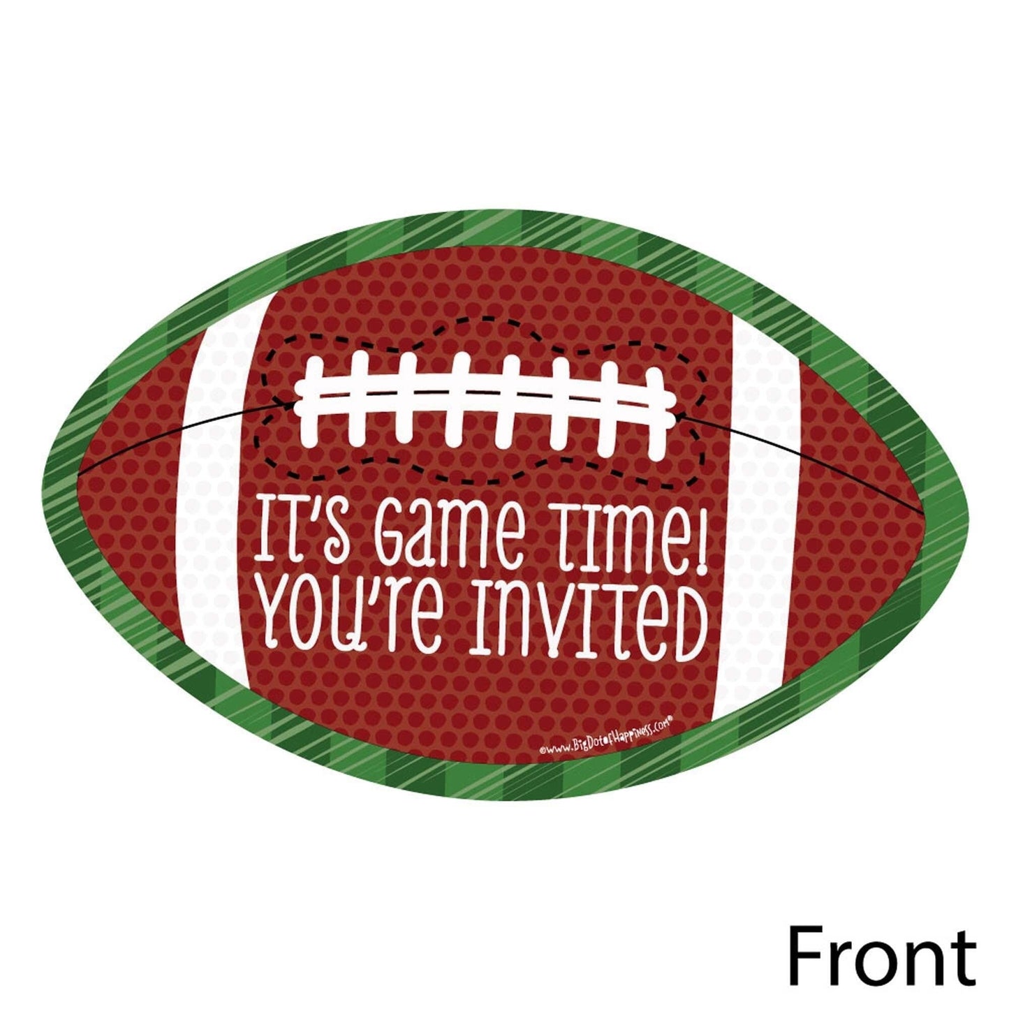 End Zone - Football - Shaped Fill-In Invitations - Baby Shower or Birthday Party Invitation Cards with Envelopes - Set of 12
