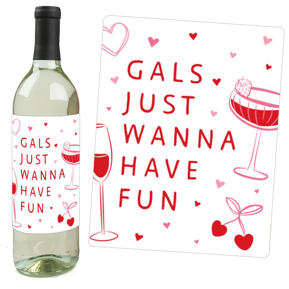 Drinks with the Girls Wine Bottle Labels - 4 Ct