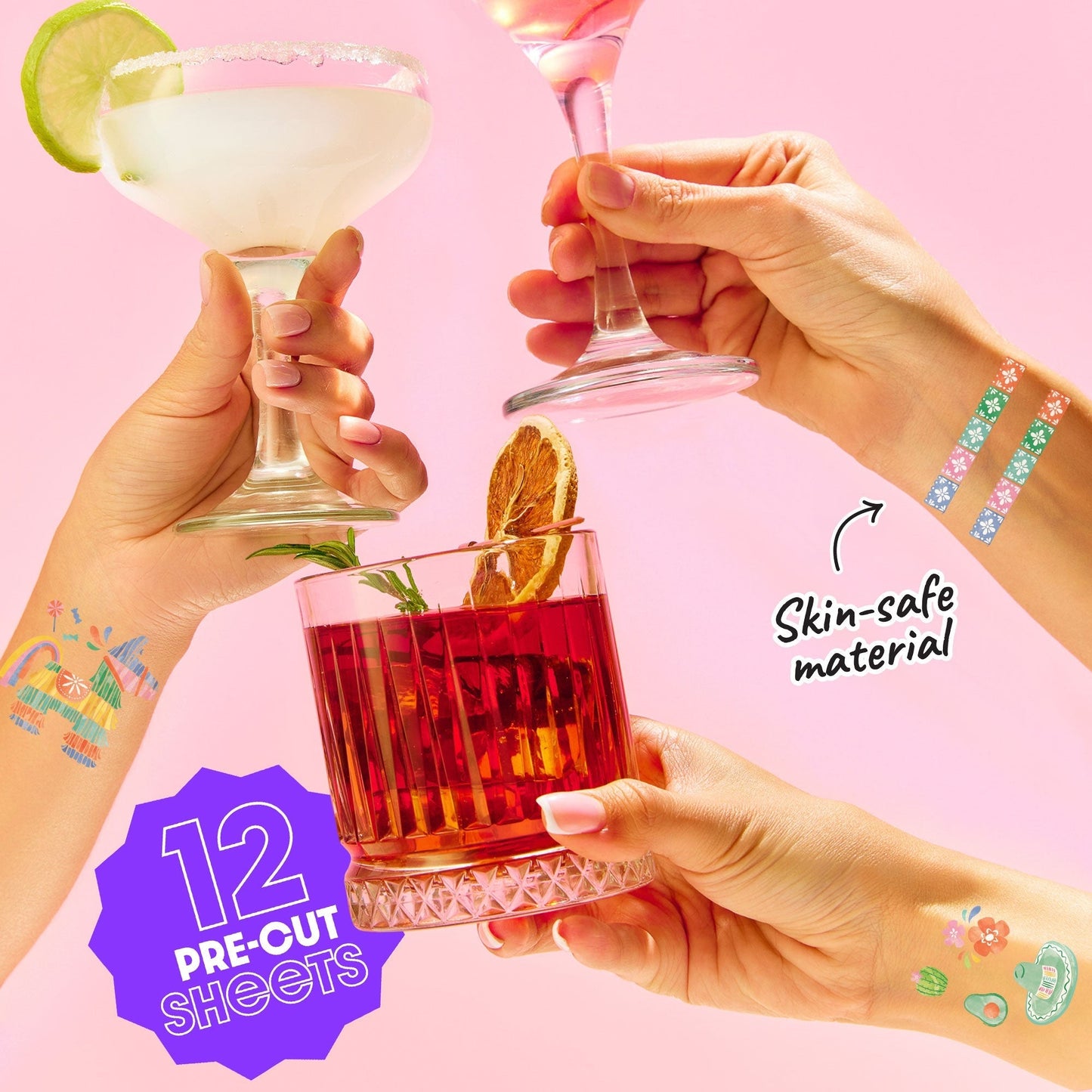 Fiesta Temporary Tattoos - 72 Ct