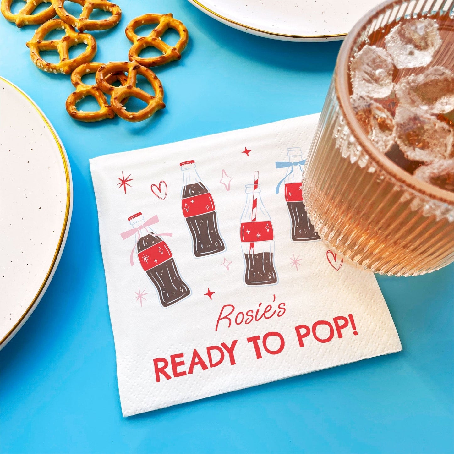Custom Text Napkins - She's Ready to Pop - 50 Ct