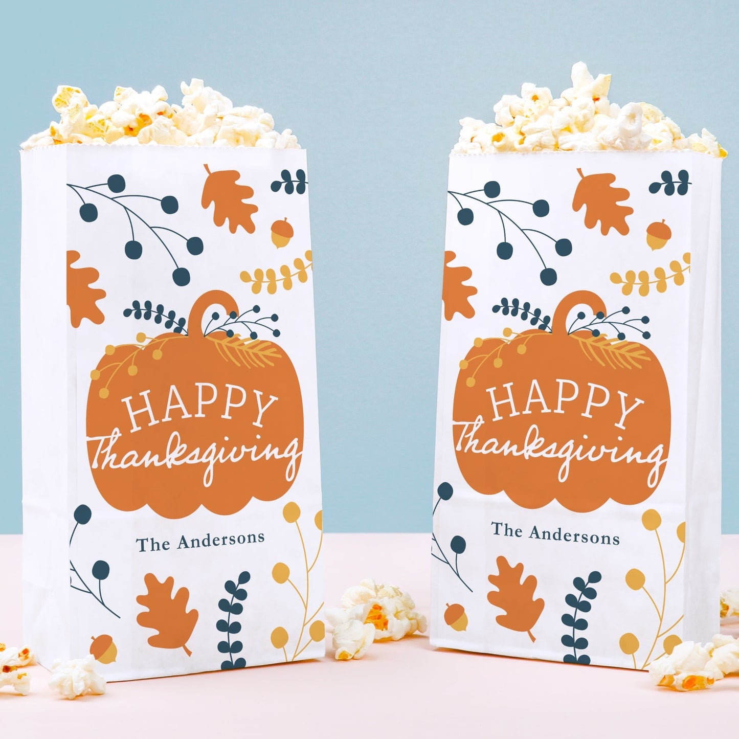 Custom Text Popcorn Bags - Happy Thanksgiving