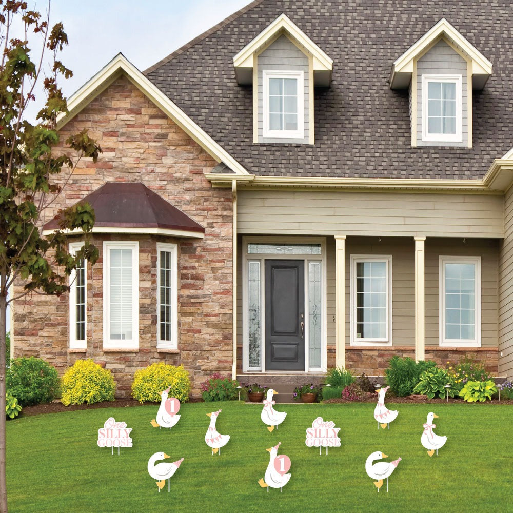 One Silly Goose Pink Yard Signs - 10 Ct