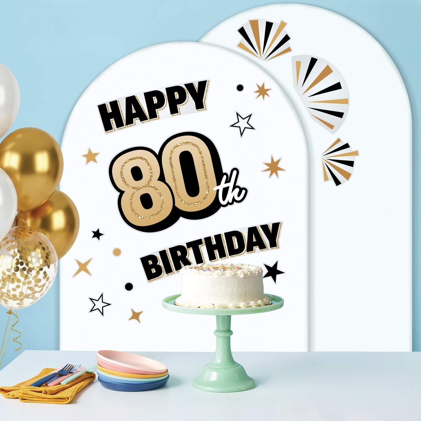 80th Birthday Backdrop Decals