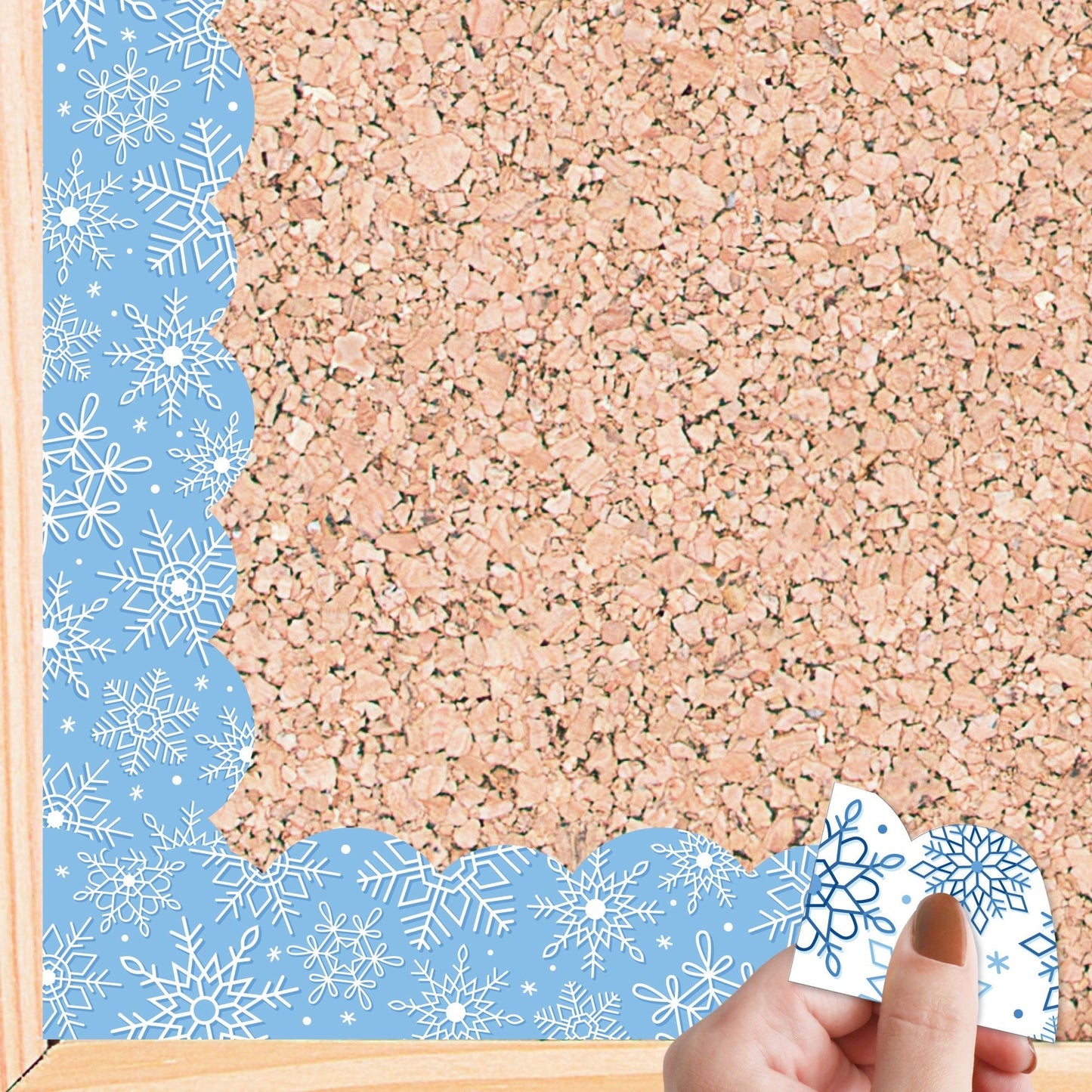 Winter Snowflakes - Scalloped Classroom Decor - Bulletin Board Borders - 51 Feet