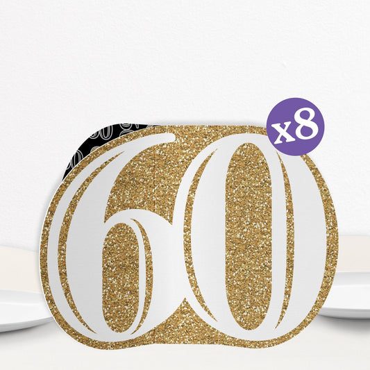 60th Birthday 3D Centerpieces - 8 Ct