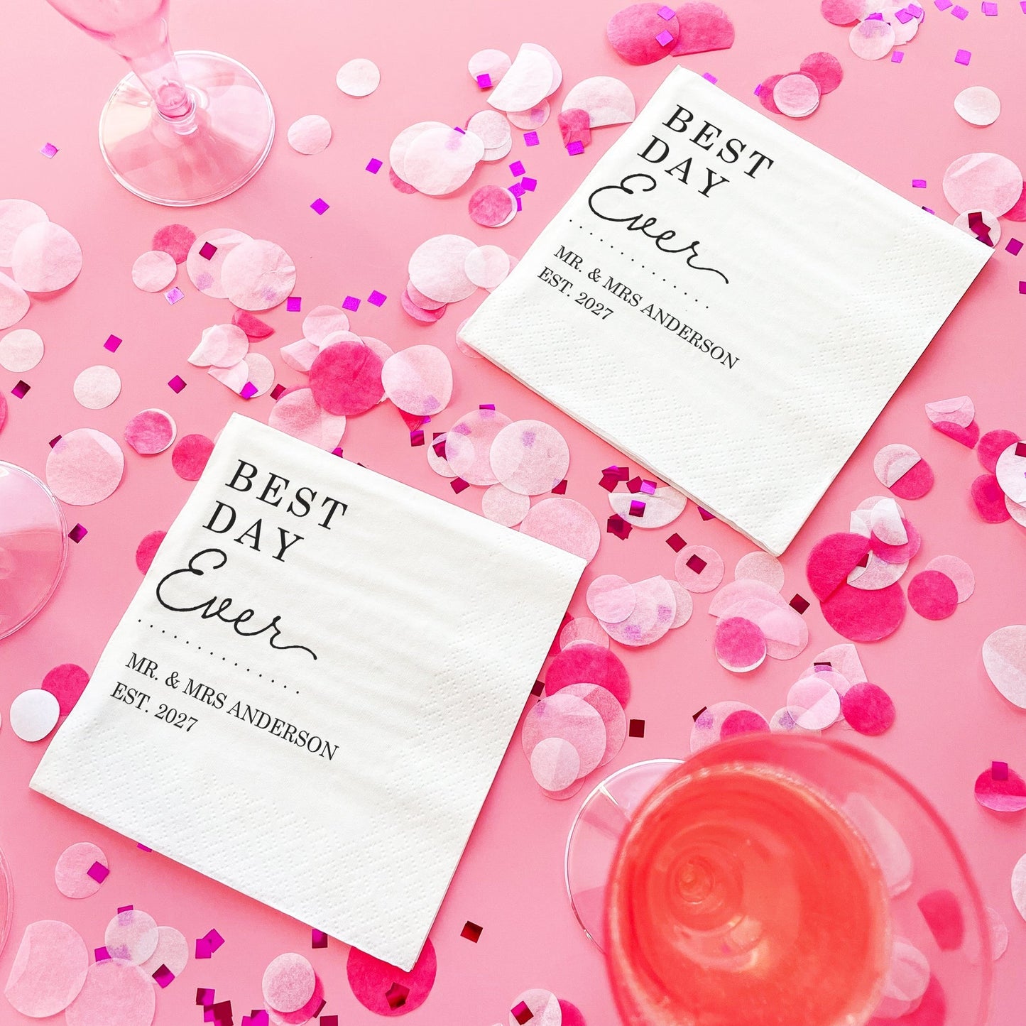 Custom Text - Best Day Ever Wedding Napkins
