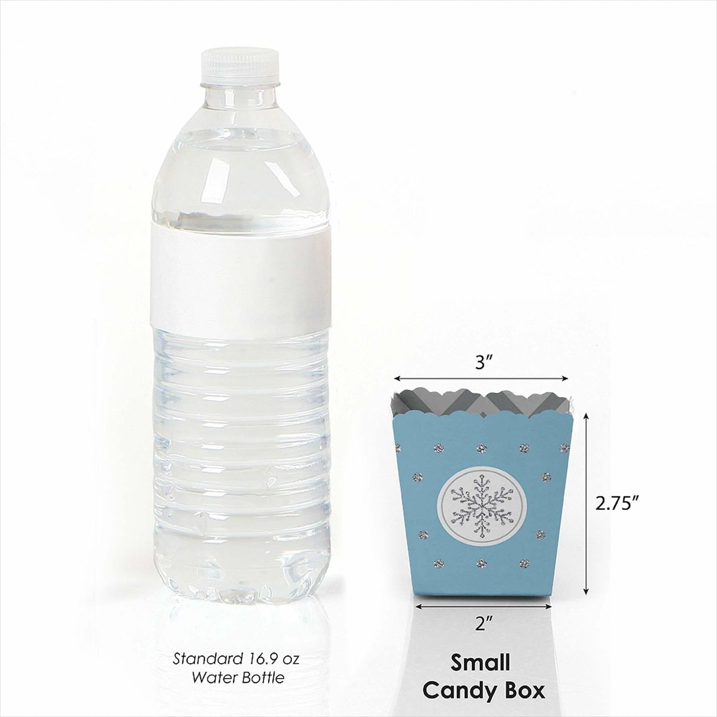 Winter Wonderland - Party Mini Favor Boxes - Snowflake Holiday Party and Winter Wedding Treat Candy Boxes - Set of 12